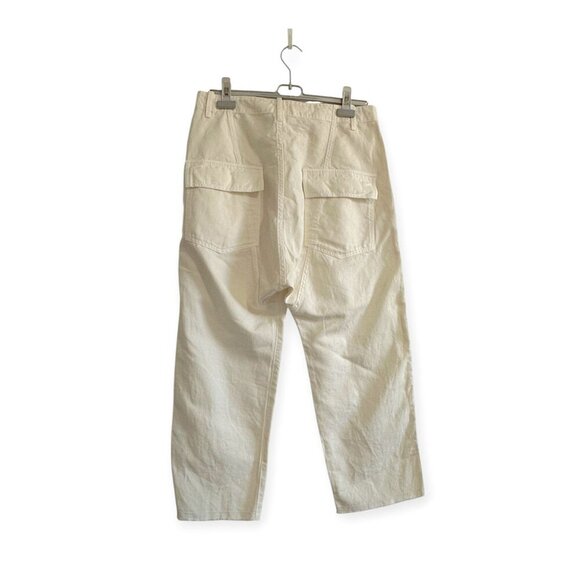 Nili Lotan Luna‎ Pants, Size 8,  Eggshell-white, Cotton And Linen-blend - Picture 4 of 14
